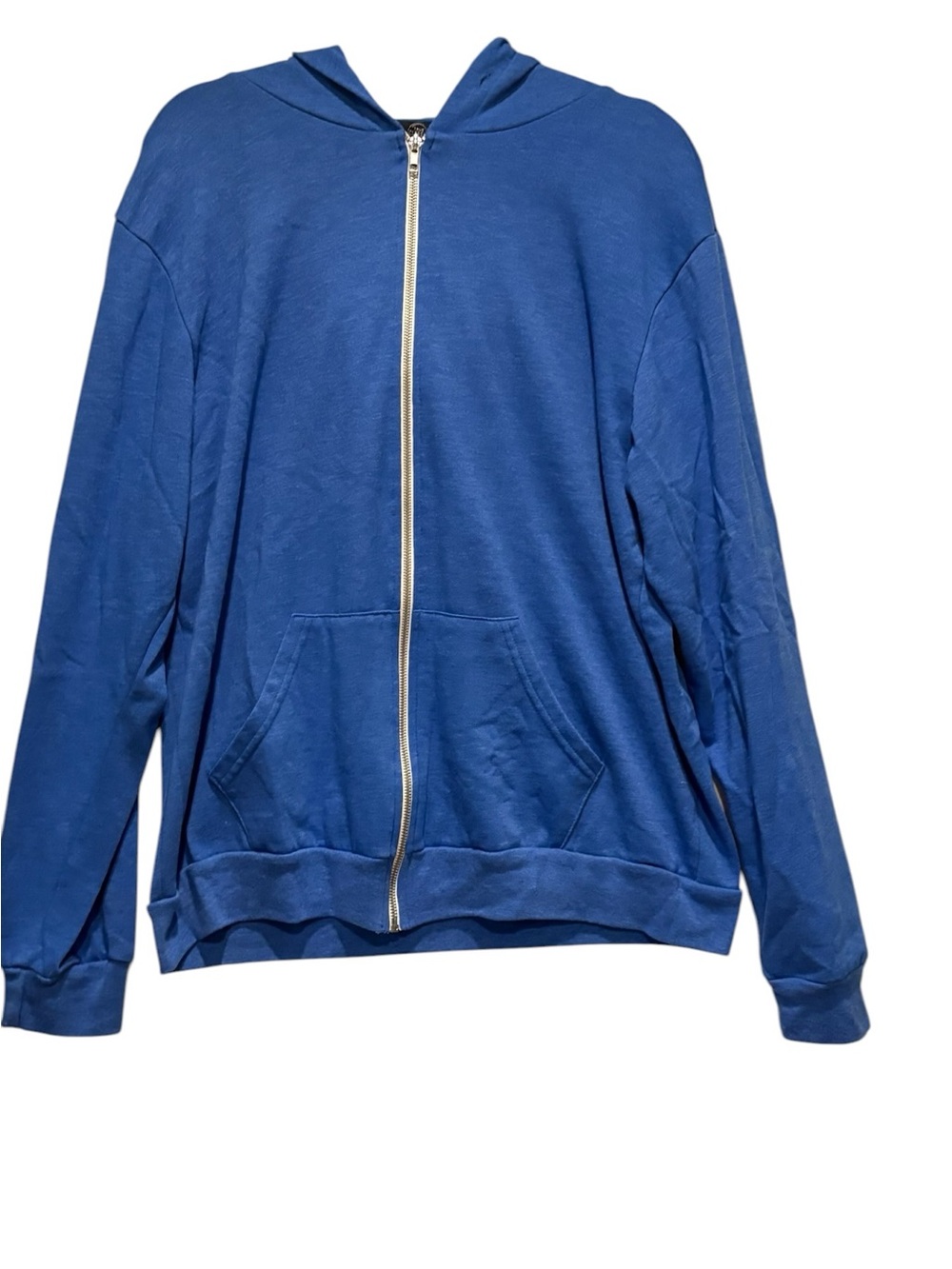 True Classic - Men's Full zip up Hoodie, Hooded sweatshirt. Fleece Size XL. Blue